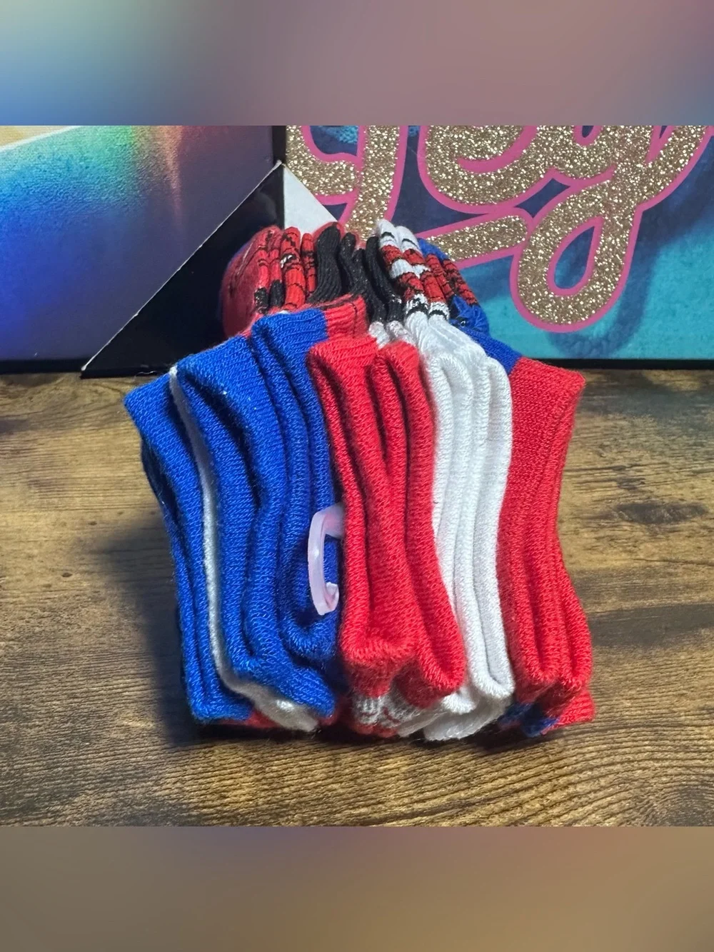 Marvel Spider-Man Multicolor 6 Pack No Show Ankle Socks Youth Boy M/L